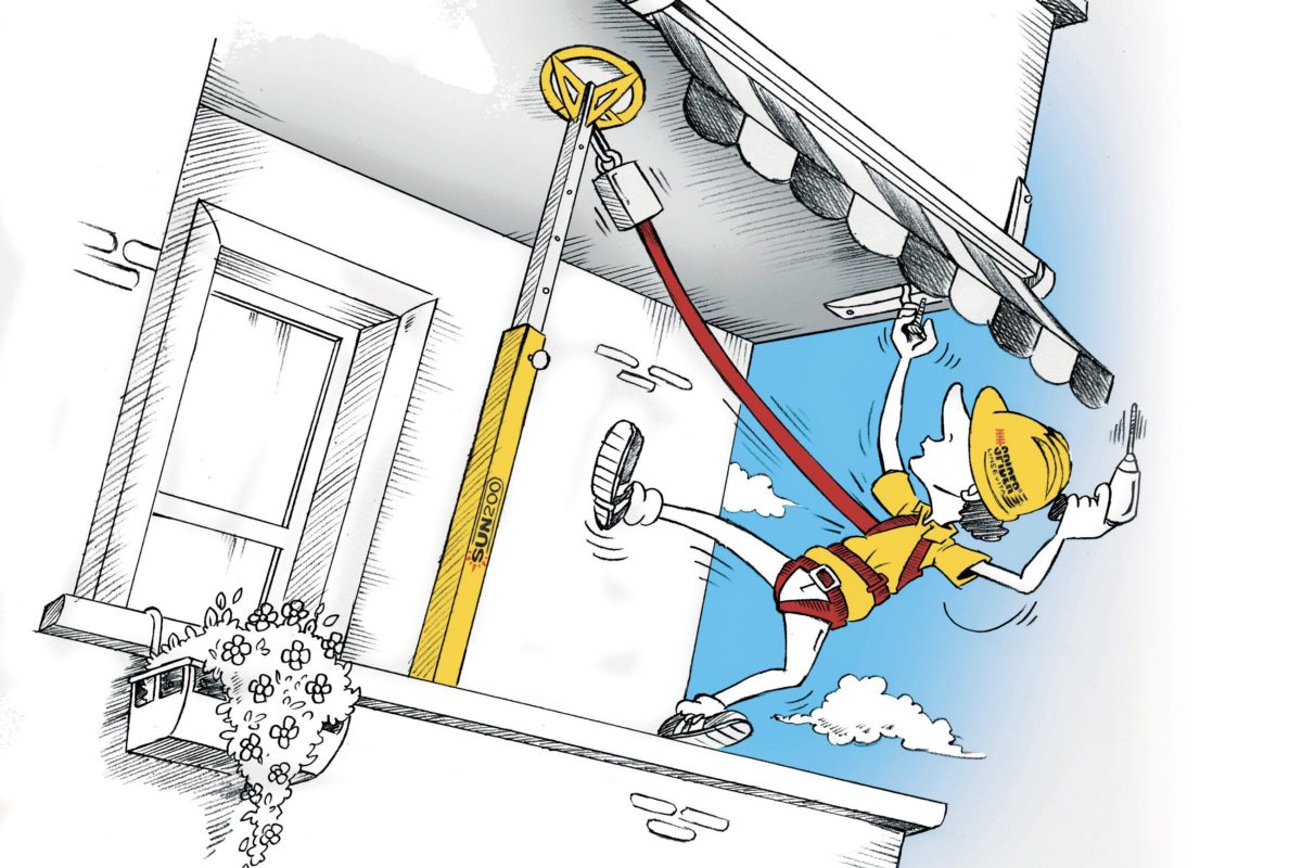 Dispositivo di ancoraggio sul balcone condominiale