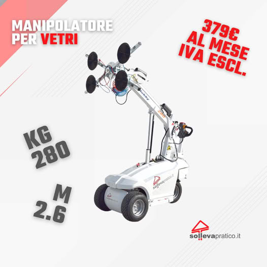 Minipicker a batteria con ventosa posa vetri Robby 280, Ora a Rate!